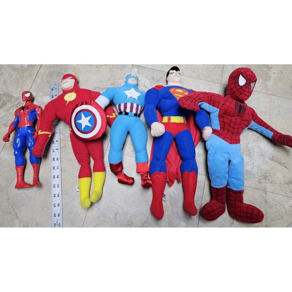 Super Hero Plush Kids toy Stuffed Plush‎ Dolls Lot of 5